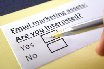 One person is answering question about email marketing assets.