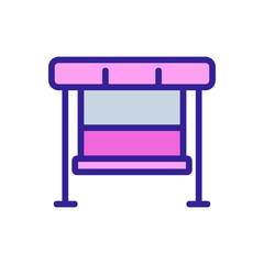 hanging bench with reliable support holder icon vector. hanging bench with reliable support holder sign. color symbol illustration