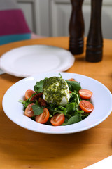 healthy salad plate, fit with lots of greens and low-calorie