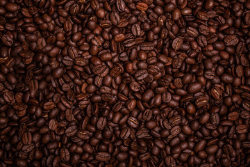 Dark coffee beans