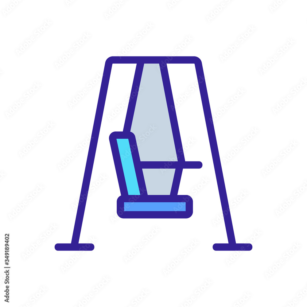 Poster swing sofa with pillows side view icon vector. swing sofa with pillows side view sign. color symbol 