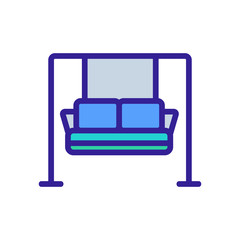 hanging sofa with pillows icon vector. hanging sofa with pillows sign. color symbol illustration
