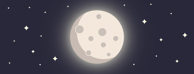 abstract moon background . moon vector illustration . flat and clean style . vector illustration eps10