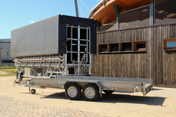 Open and roofed car trailers for commercial usage. Transportation utility for rent.