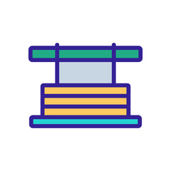 wooden hanging bench front view icon vector. wooden hanging bench front view sign. color symbol illustration