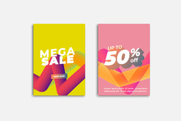 Mega Sale banner. Sale banner template design. Flash sale special offer set, vector