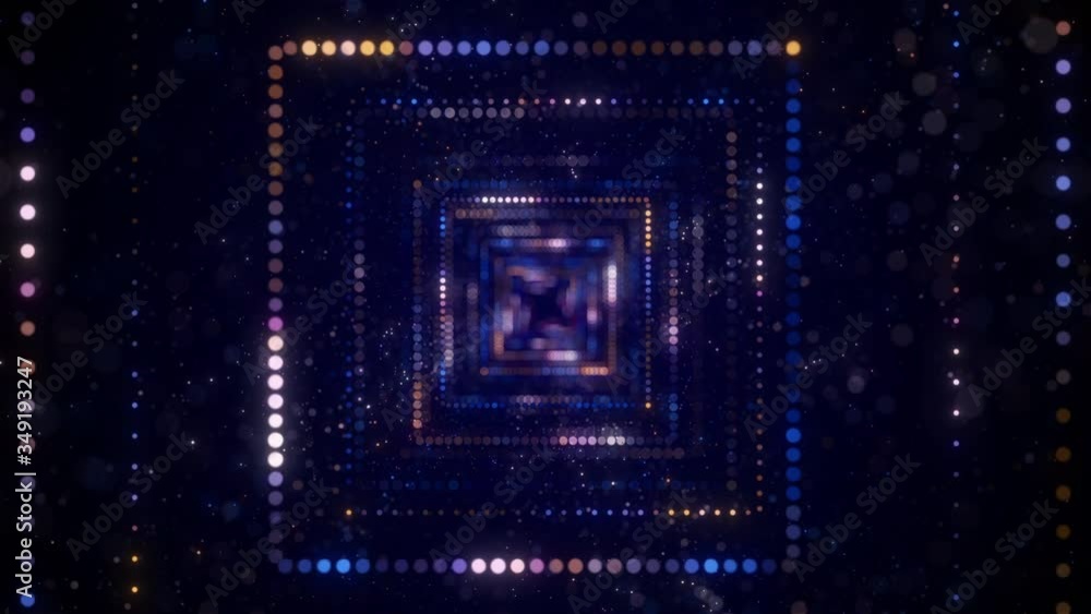 Poster concept of digital, datacenter, motion graphic with particle grid. futuristic big data visualization