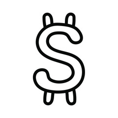 vector stylized dollar sign on a white background