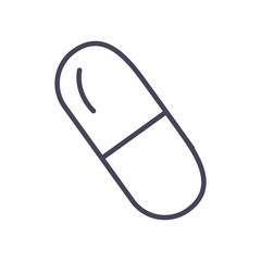 Medical pill line style icon vector design