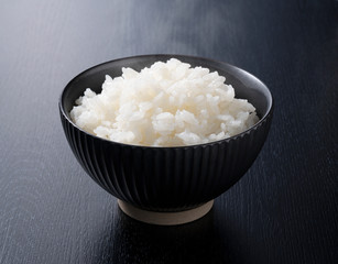 Rice on a black background