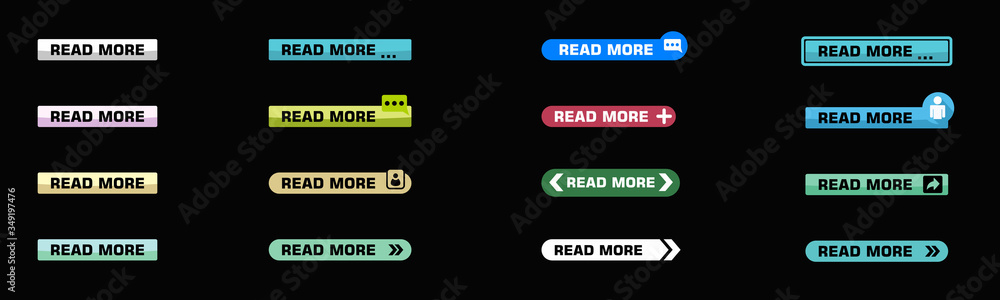 Poster big set of stylish modern buttons for your site. web ui ux icons. vector illustration. set of vector