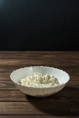 cottage cheese on the table.