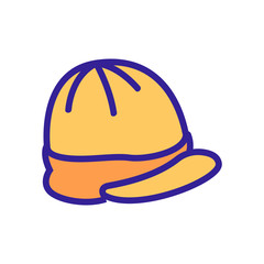 cap with visor top view icon vector. cap with visor top view sign. color symbol illustration