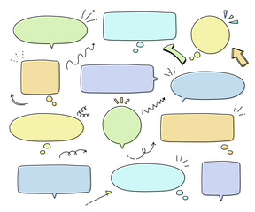 シンプルでおしゃれな吹き出し／イラスト／手描き