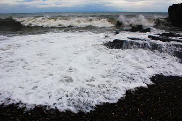 Fototapeta premium Seascape waves in storm, Black sea, Georgia 
