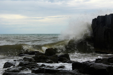 Seascape waves in storm, Black sea, Georgia 