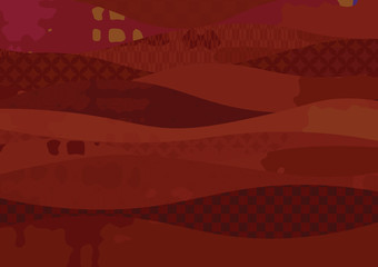 かっこいい和柄の波模様背景　赤