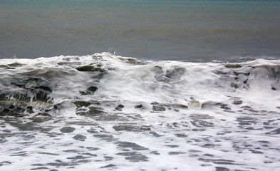 Seascape waves in storm, Black sea, Georgia 