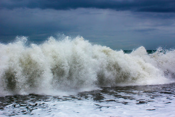 Seascape waves in storm, Black sea, Georgia 