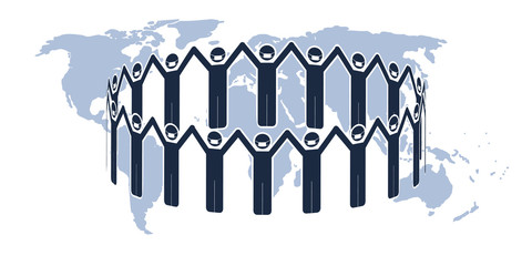 Together It's Easier - Join Forces Against the Coronavirus Impact on All Around the World, Work to Restore the Global Economy - Design Concept with Men