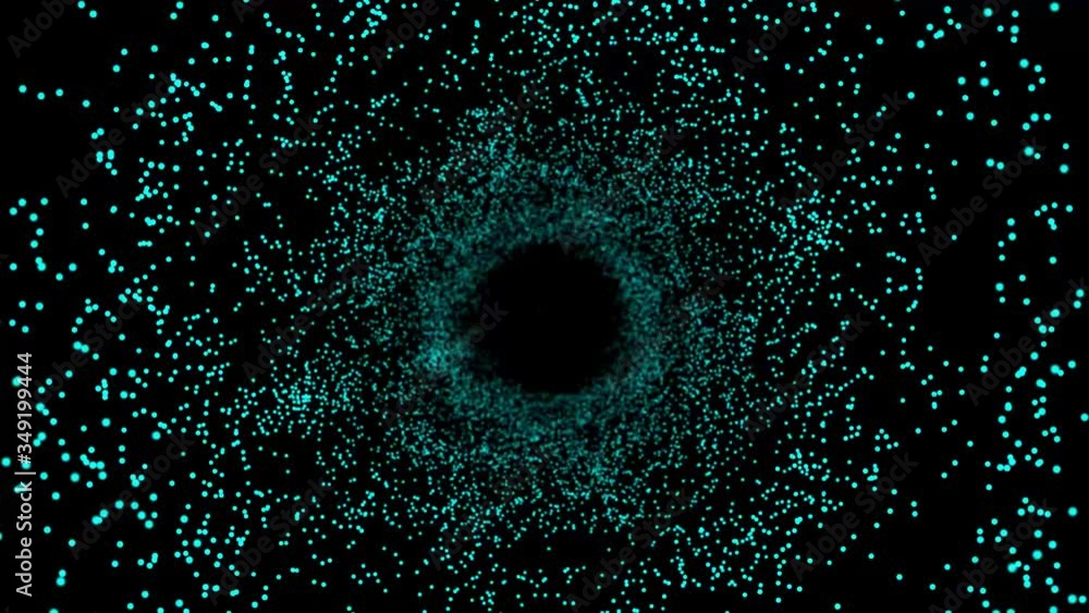 Poster spinning abstract interstellar tunnel or portal. 3d wormhole with a mesh structure. seamless loop. 3