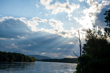 Cloud formations in the sky.