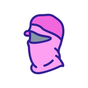 Hat Balaclava Icon Vector. Hat Balaclava Sign. Color Symbol Illustration