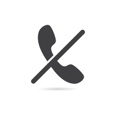 Vector Isolated No Phone or Call aIcon