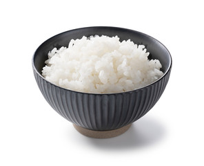 Rice on a white background