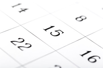 Abstract blur 2020 calendar page. month dates close up