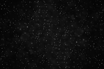 snow black background abstract texture, snowflakes falling in the sky overlay