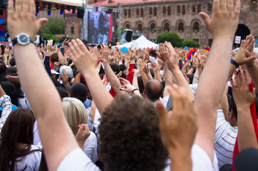 demonstration in the city center