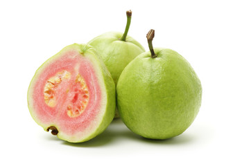 Pink guava isolated on white background