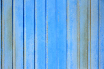 Fototapeta na wymiar Background wall iron vertical profiled blue