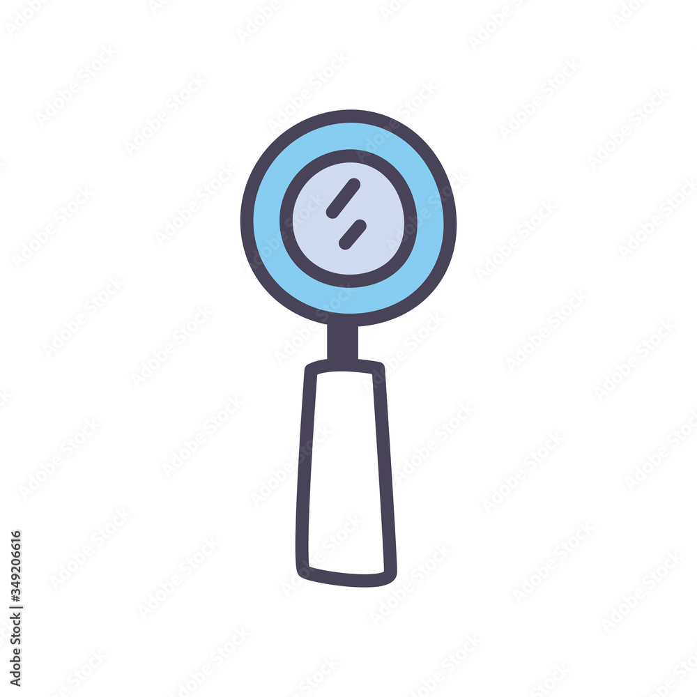 Poster isolated lupe fill style icon vector design
