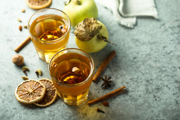 Hot apple cider with spices
