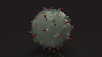 virus  in black background 3d rendering for sci or medical content