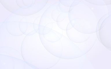 Abstract white background. Backdrop with light transparent bubbles. 3D illustration