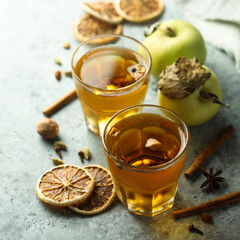 Hot apple cider with spices