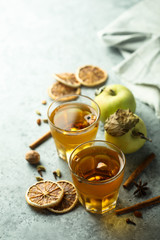 Hot apple cider with spices