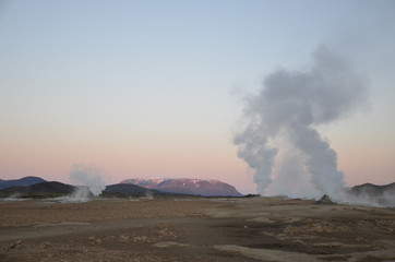 Fototapeta premium Gunnuhver Iceland Geothermal Steam Area