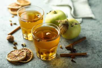 Hot apple cider with spices