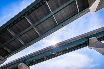 青空と高速道路の高架橋