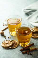 Hot apple cider with spices