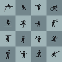 Various sport and athletics vector icons set