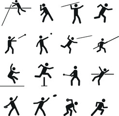 Fototapeta na wymiar Various sport and athletics vector icons set