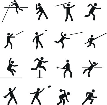 Various sport and athletics vector icons set