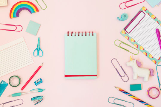 Notebook With Colorful School Supplies