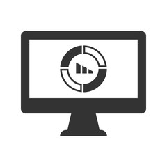 Online statistics report, pie chart icon