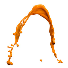 orange paint splash isolated on white background